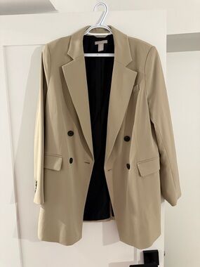 H&M Double-Breasted Beige Blazer Jacket